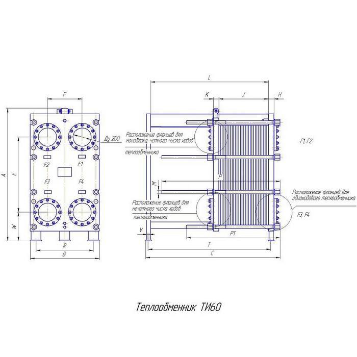 Сборочный чертеж пластинчатого теплообменника